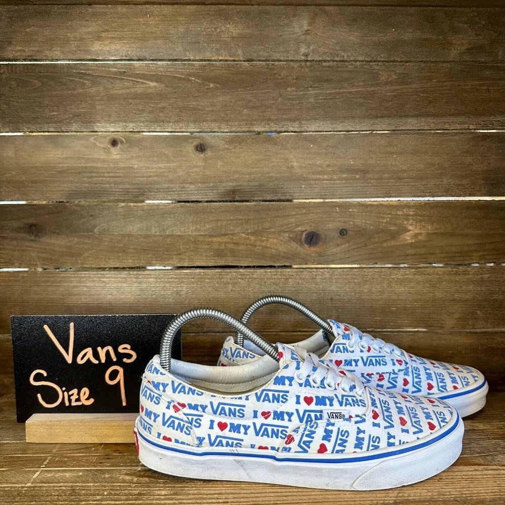 Womens I Love My Vans Era All Over Print Skateboarding Shoes Sneakers Size 9 M